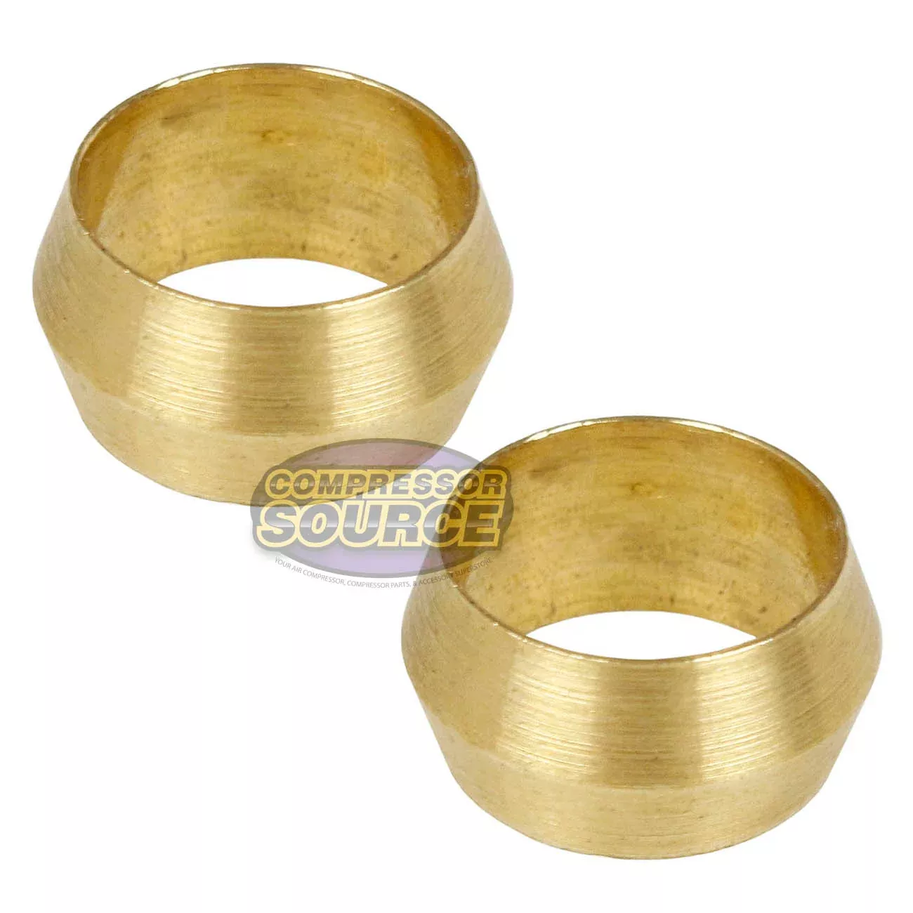 3/8" Compression Sleeve Solid Brass Ferrule - 2 Pack
