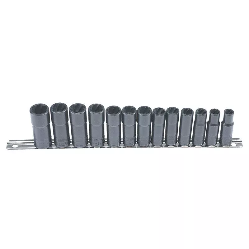 3/8” Drive (Deep Well) Twist Socket Damaged Fastener Removal System - 13 Piece