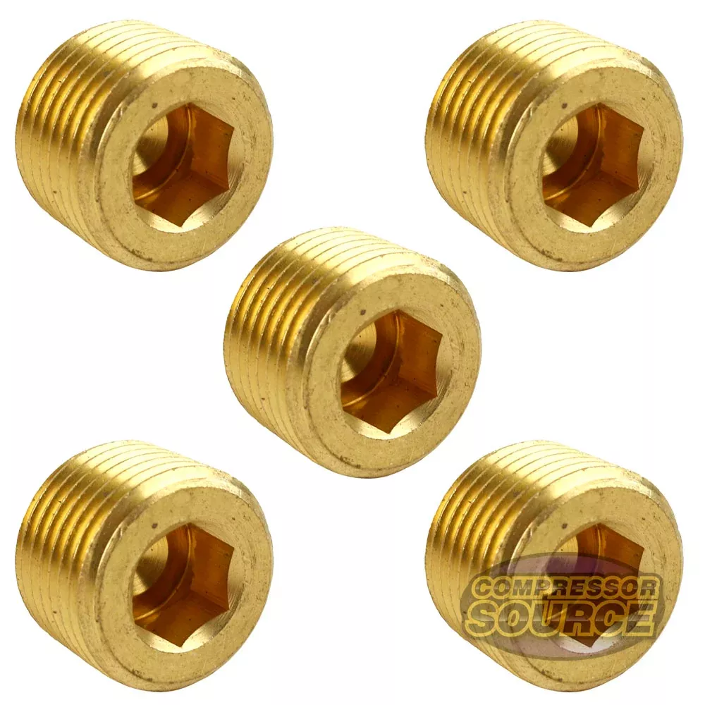 3/8" Solid Brass Male NPT Thread Allen Head Pipe Plug Hex Socket 50135