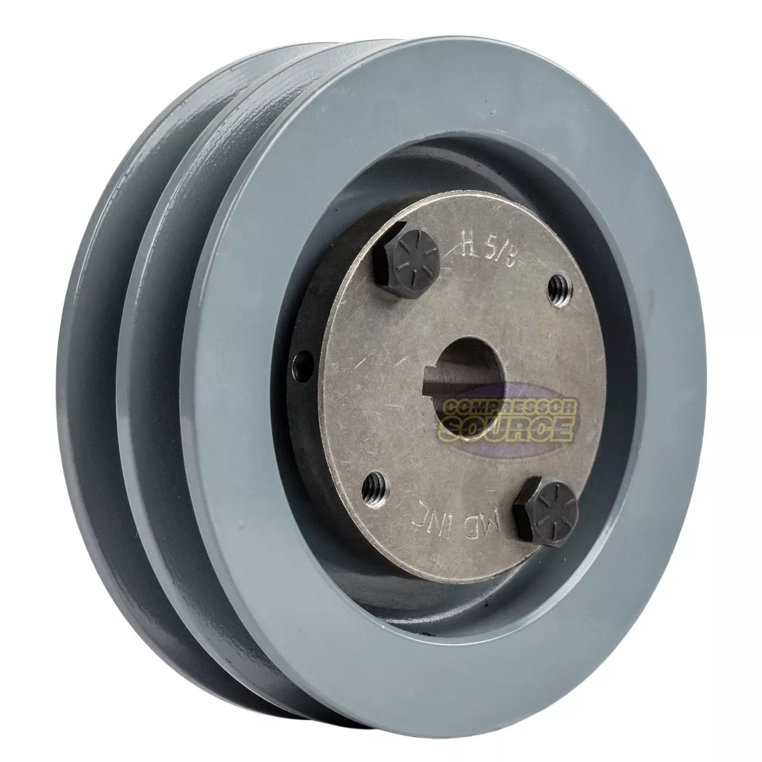 4.5" Double Groove A Section 4L Sheave with 5/8" (0.625") H-Style Spli