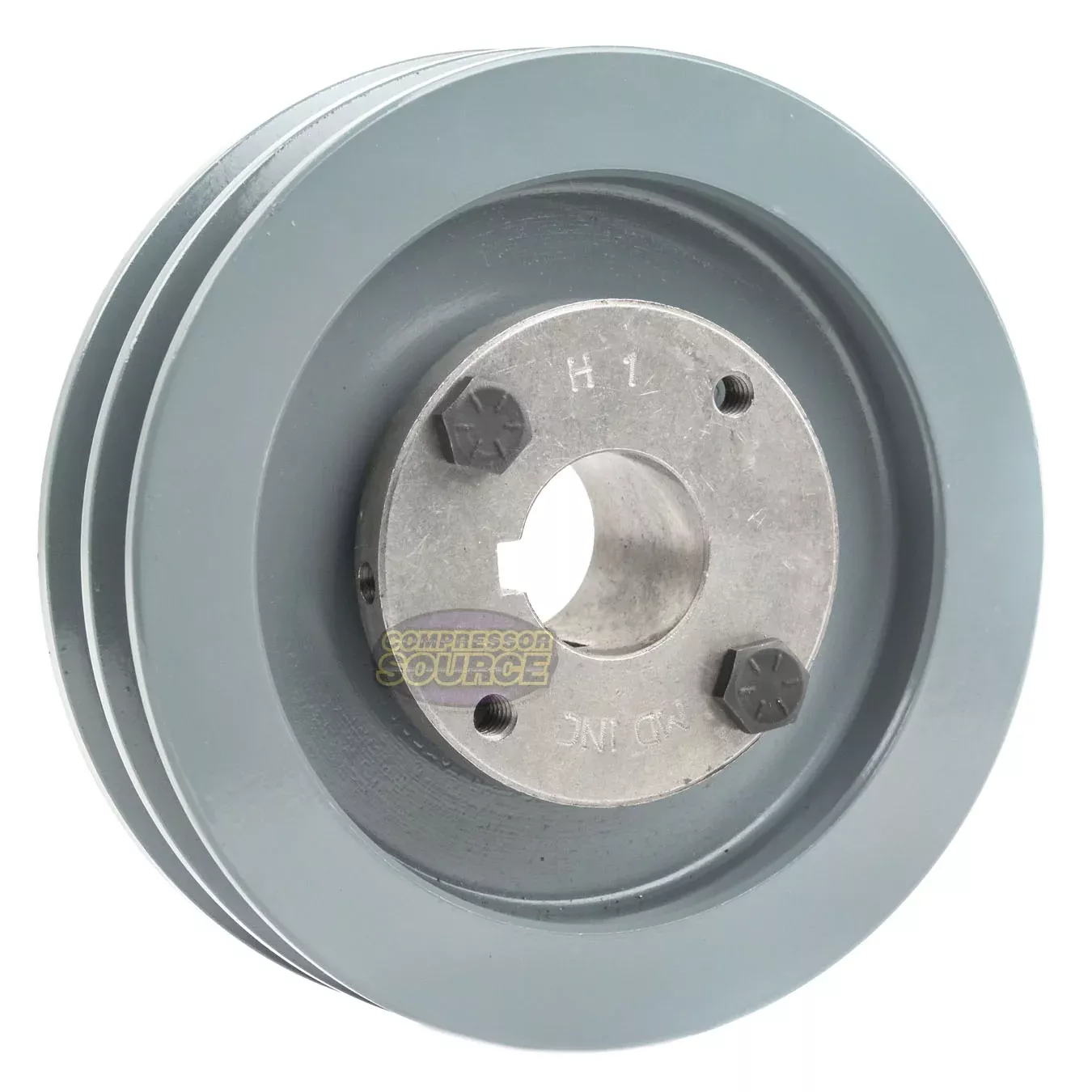 4.75" Double Groove A Section 4L Sheave with 1" H-Style Split Taper Bu