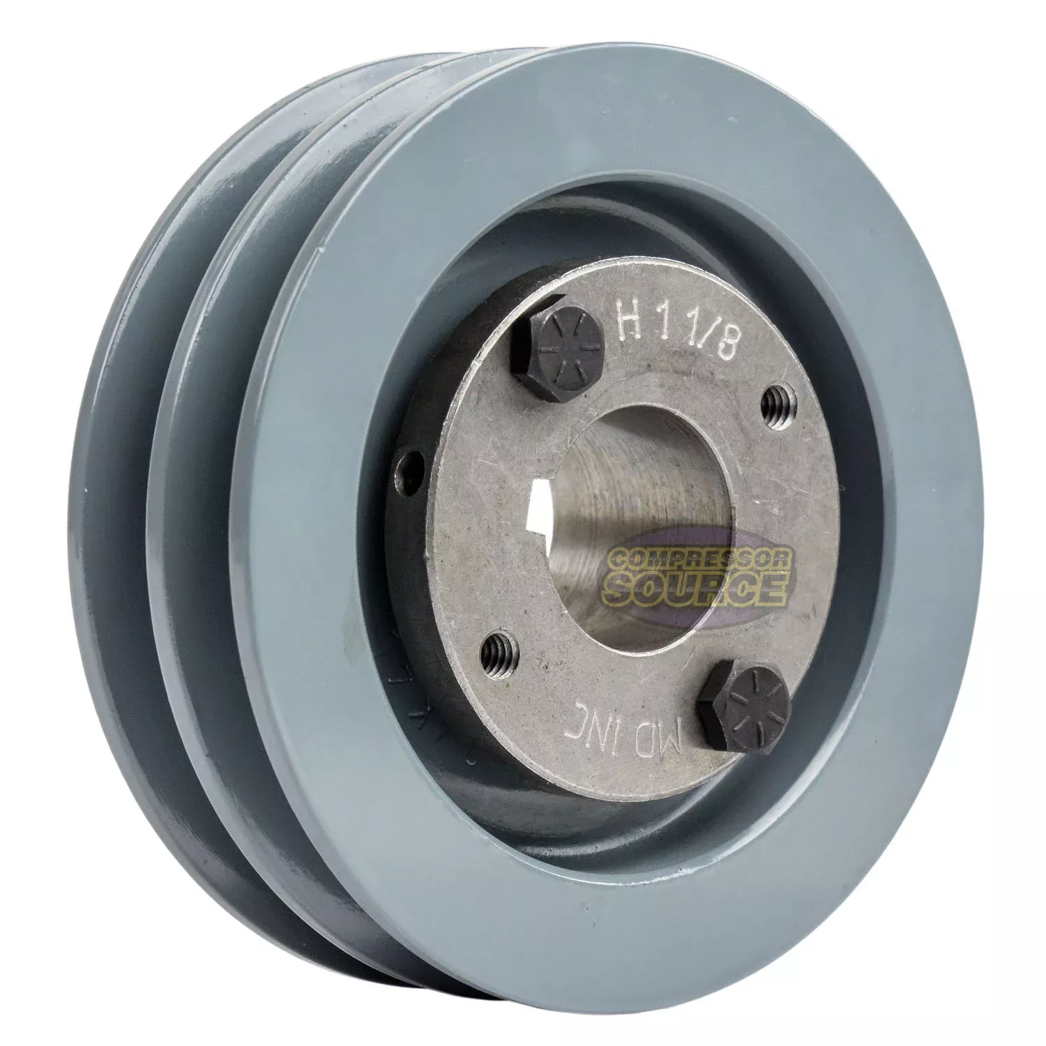 4" Double Groove A Section 4L Sheave with 1-1/8" (1.125") H-Style Spli