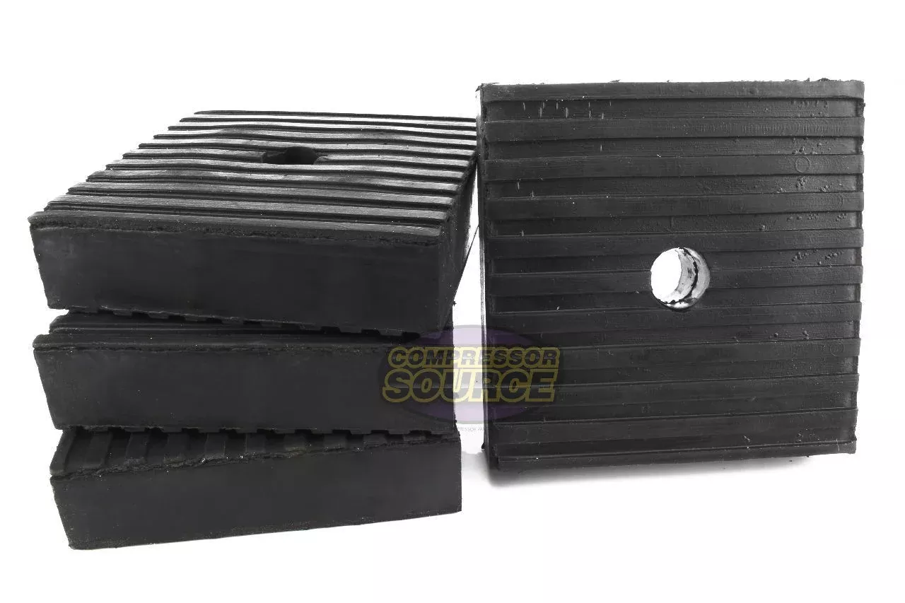 4" x 4" x 1" Anti-Vibration Isolation Pads – Heavy Duty Rubber – 4 Pac