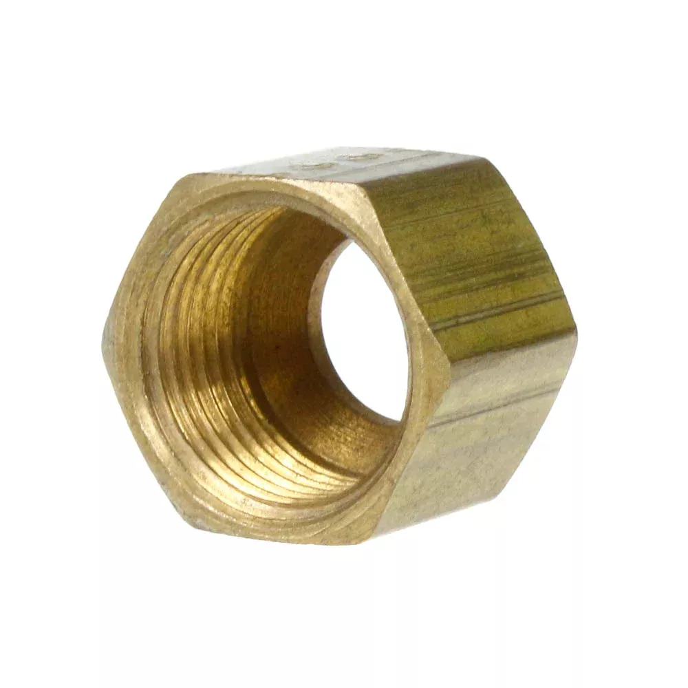 5/16" Compression Nut Hex Shape 1/2"-24 Brass Fitting 61D