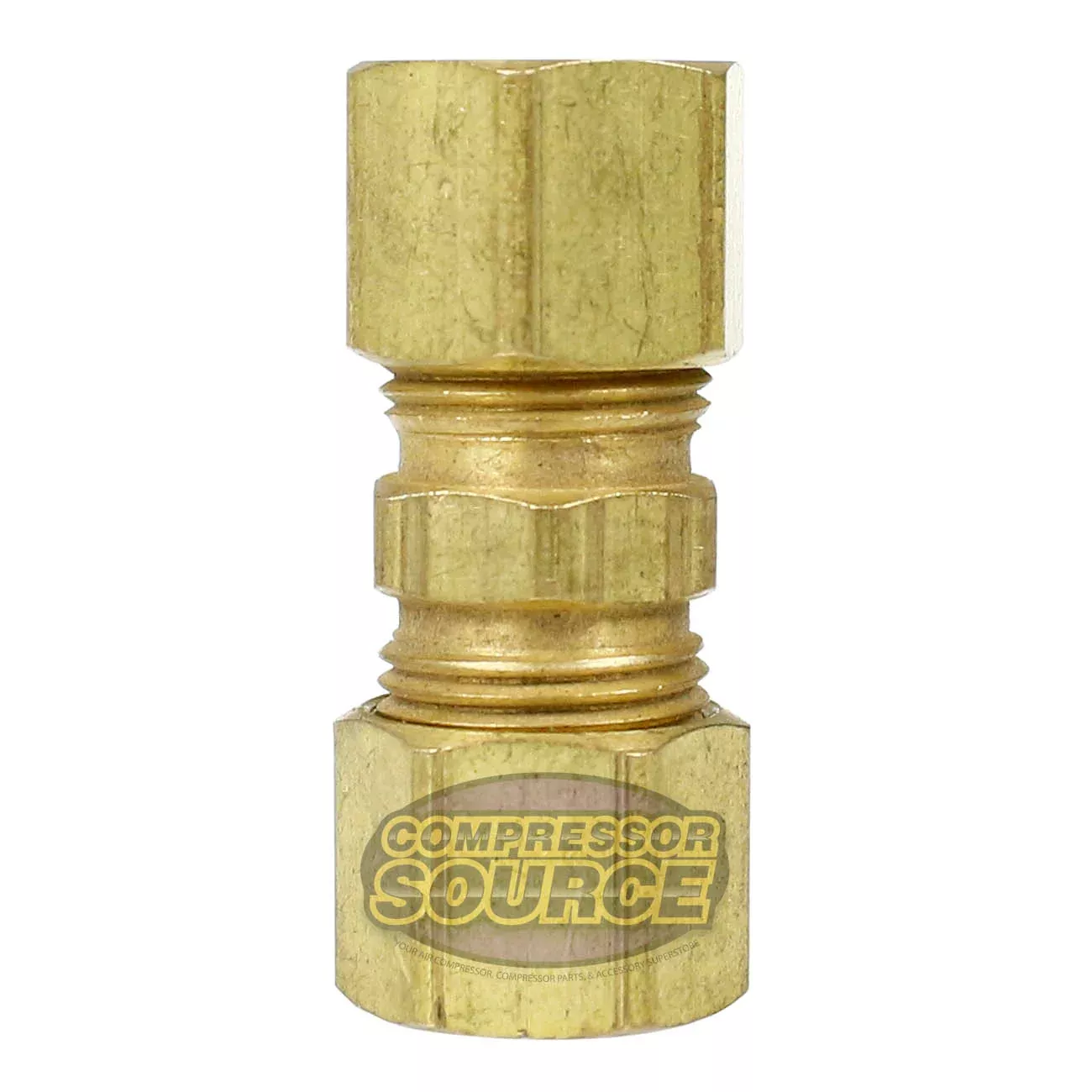 5/16" Yellow Brass Straight Compression Tube Equal Union Fitting Singl