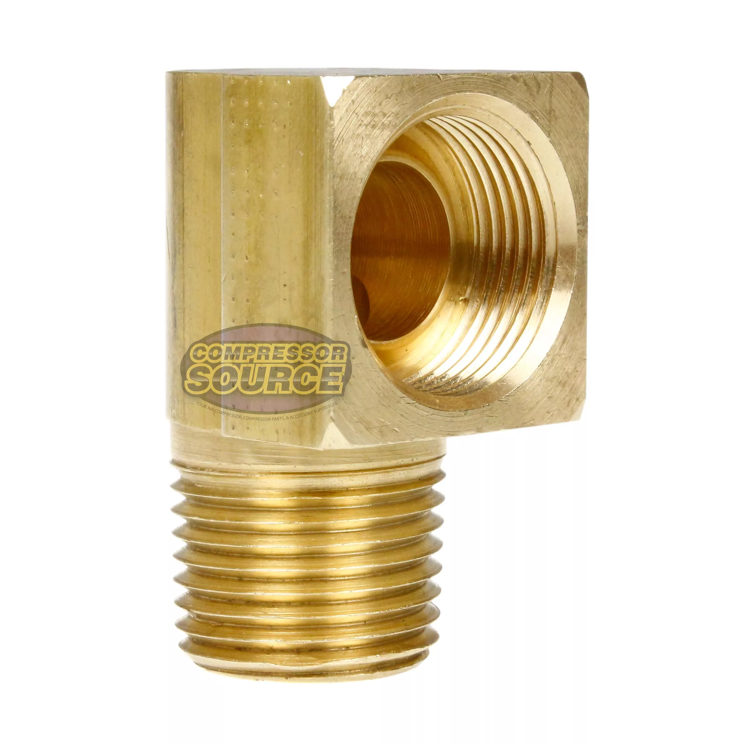 5/8" x 1/2" Inverted Flare x Male NPTF Solid Brass Elbow for Flared Tu