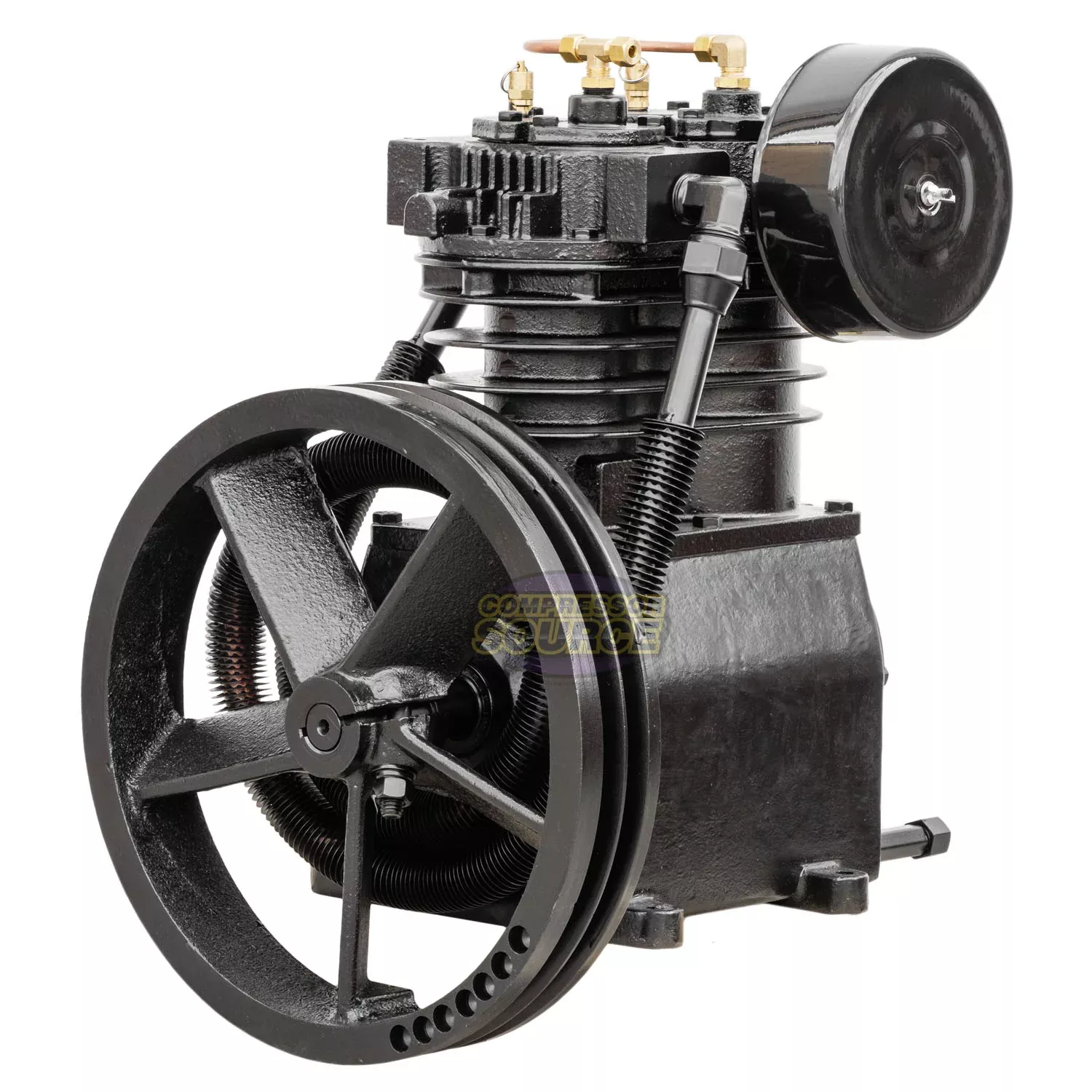 5 HP 2 Stage 2-Cylinder 19 CFM Air Compressor Pump Head Unloaders Incl