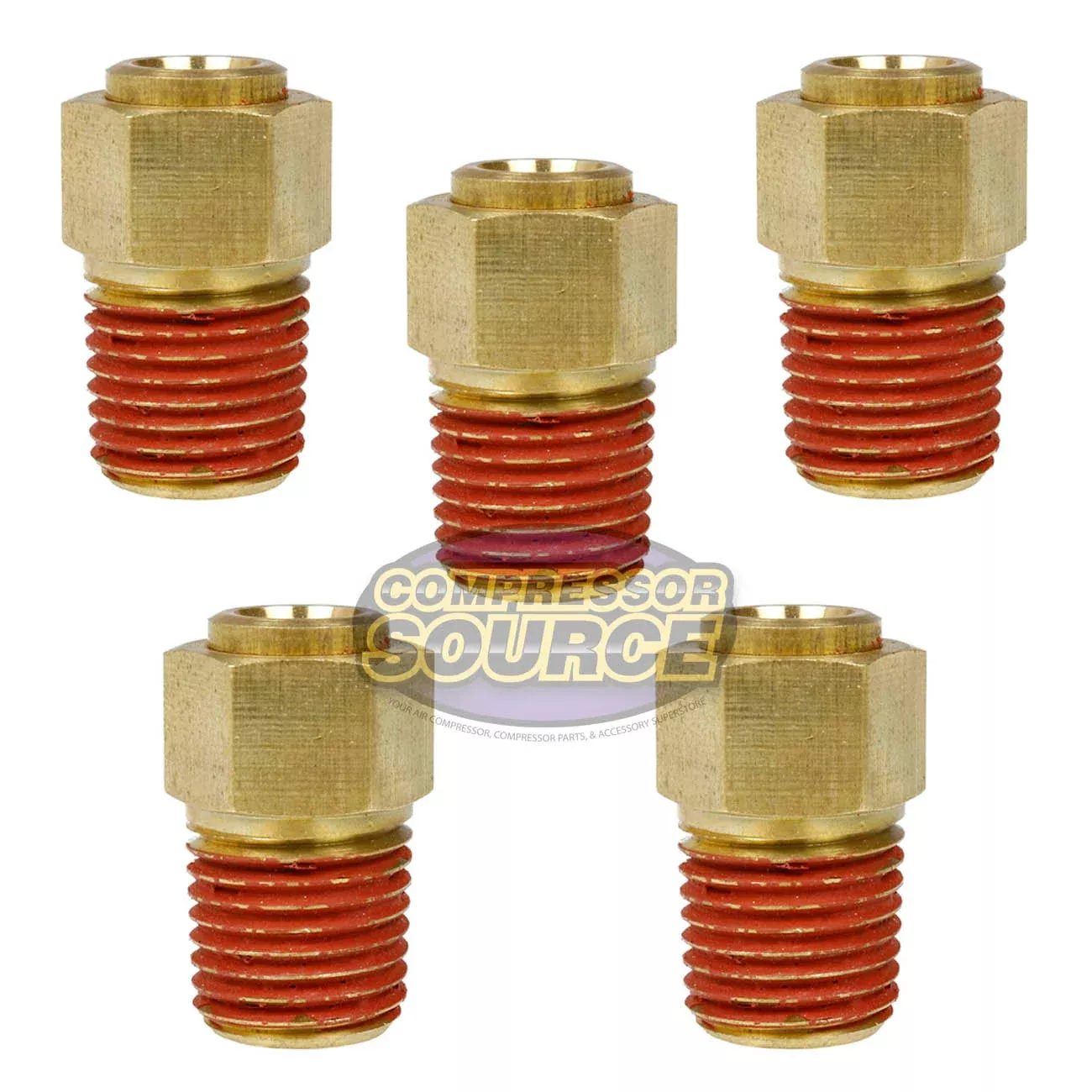 5 Pack 1/4" x 1/4" Male NPTF Push Lock Connector Quick Connect and Dis