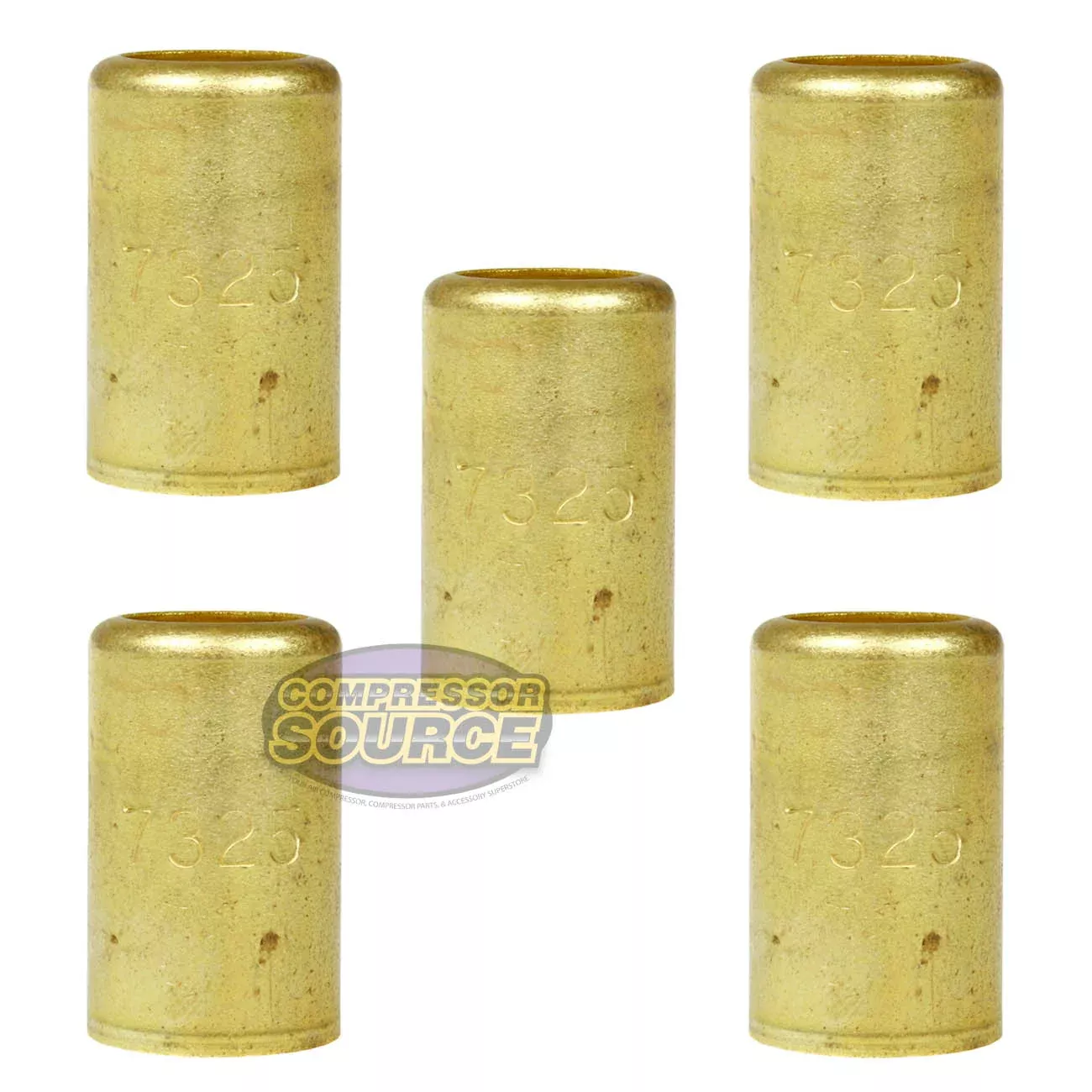 5 Pack Brass Ferrule 9/16" Inner Diameter 7/16" Pierce Smooth Crimp Ho