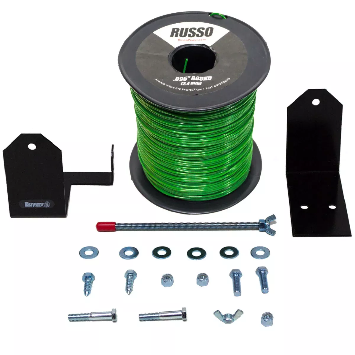 5lb 095 Round Green Commercial String Trimmer Line Spool Roll w/ Spool Holder