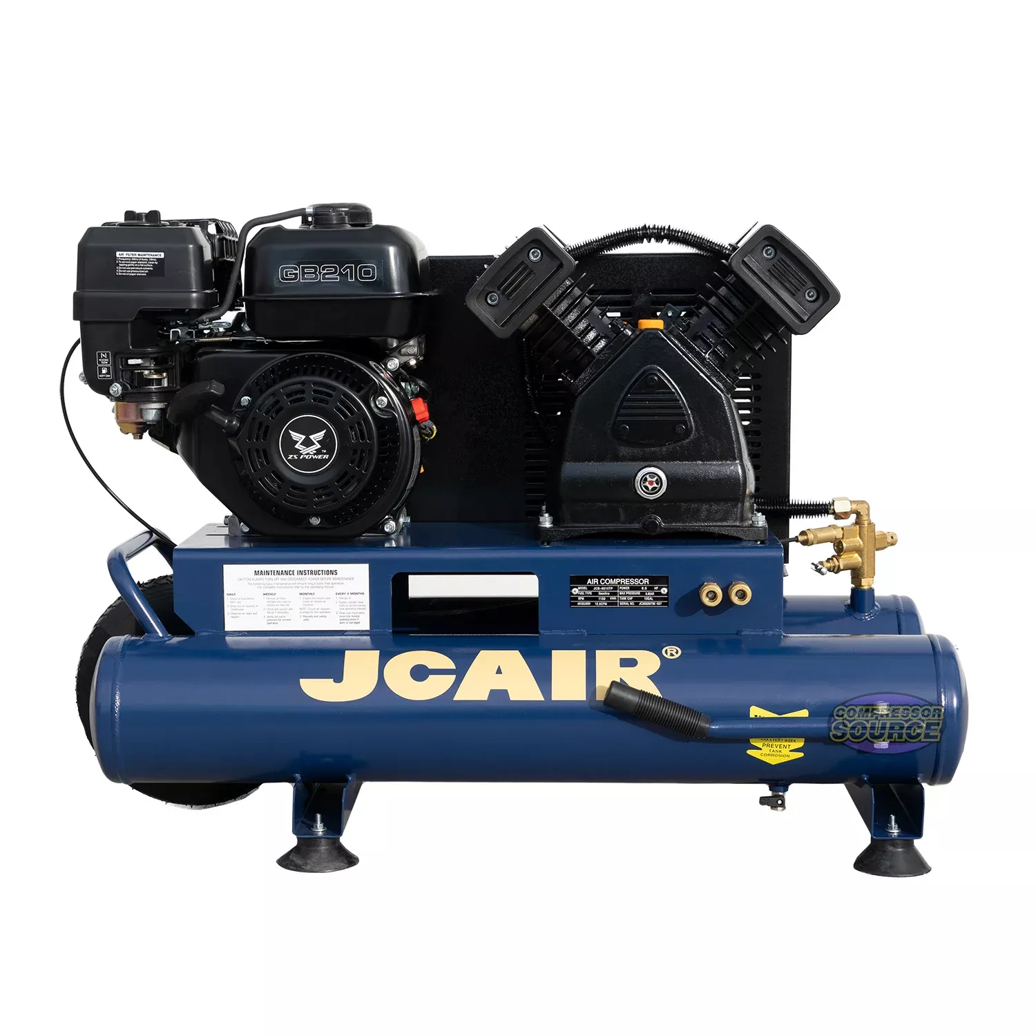 6.5 HP 10 Gallon Wheelbarrow Air Compressor 12.5 CFM Gas Engine JCB-65