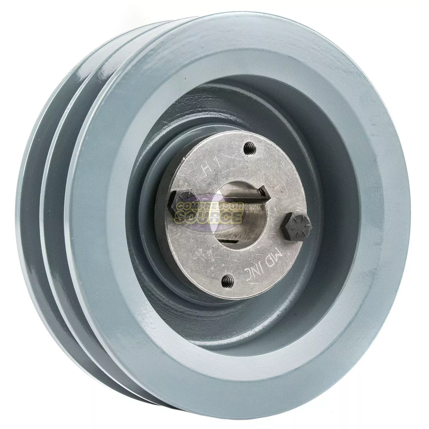 6" Double Groove B Section 5L Sheave with 1" (1.000") H-Style Split Ta