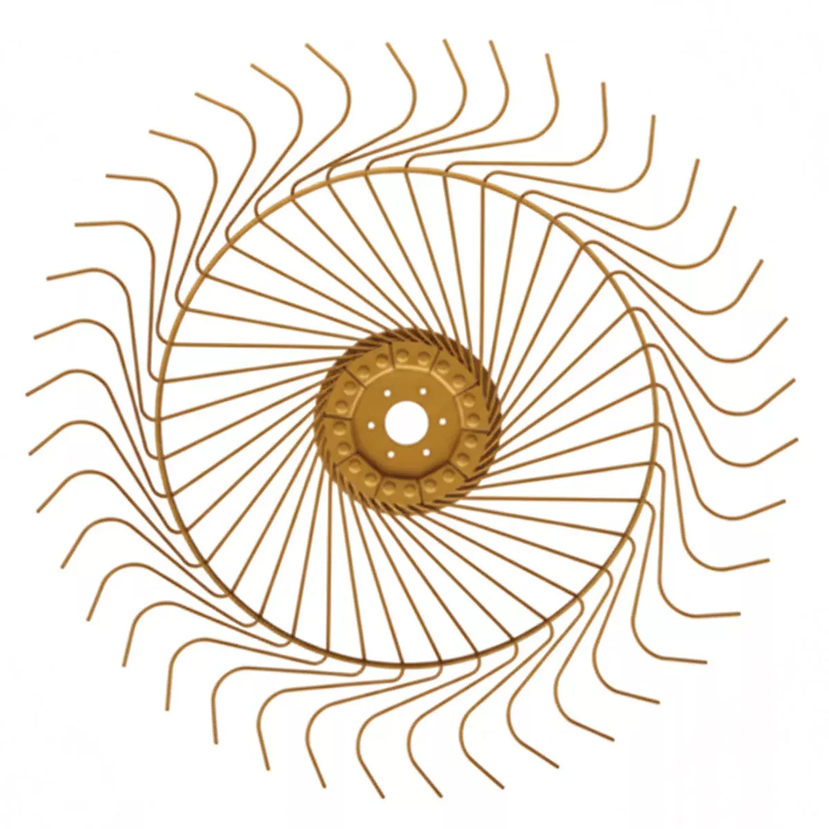 AgSmart Hay Rake Wheel - Cream, 55", Left Hand, 7mm Tines