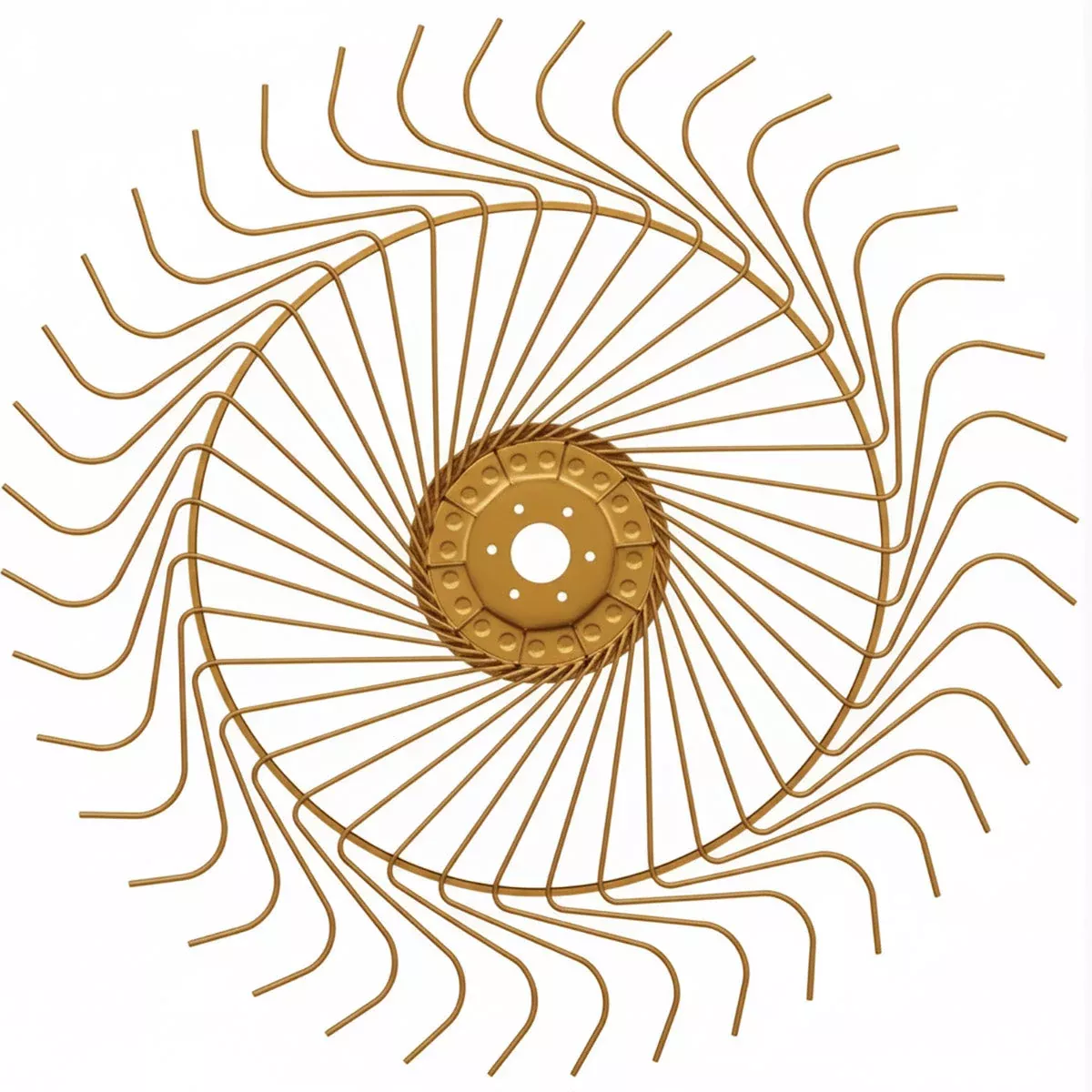 AgSmart Hay Rake Wheel - Cream, 55", Right Hand, 7mm Tines