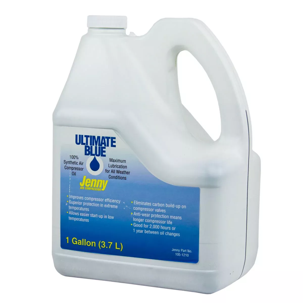 Air Compressor Oil 100% Synthetic 1 GA Gallon Jenny Ultimate Blue 105-