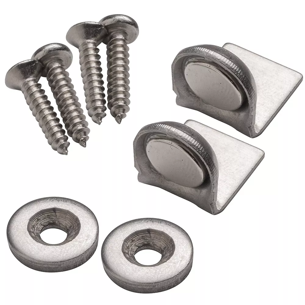 Angle-Mount Stainless Steel Magnetic Catch, 10 lb. Hold