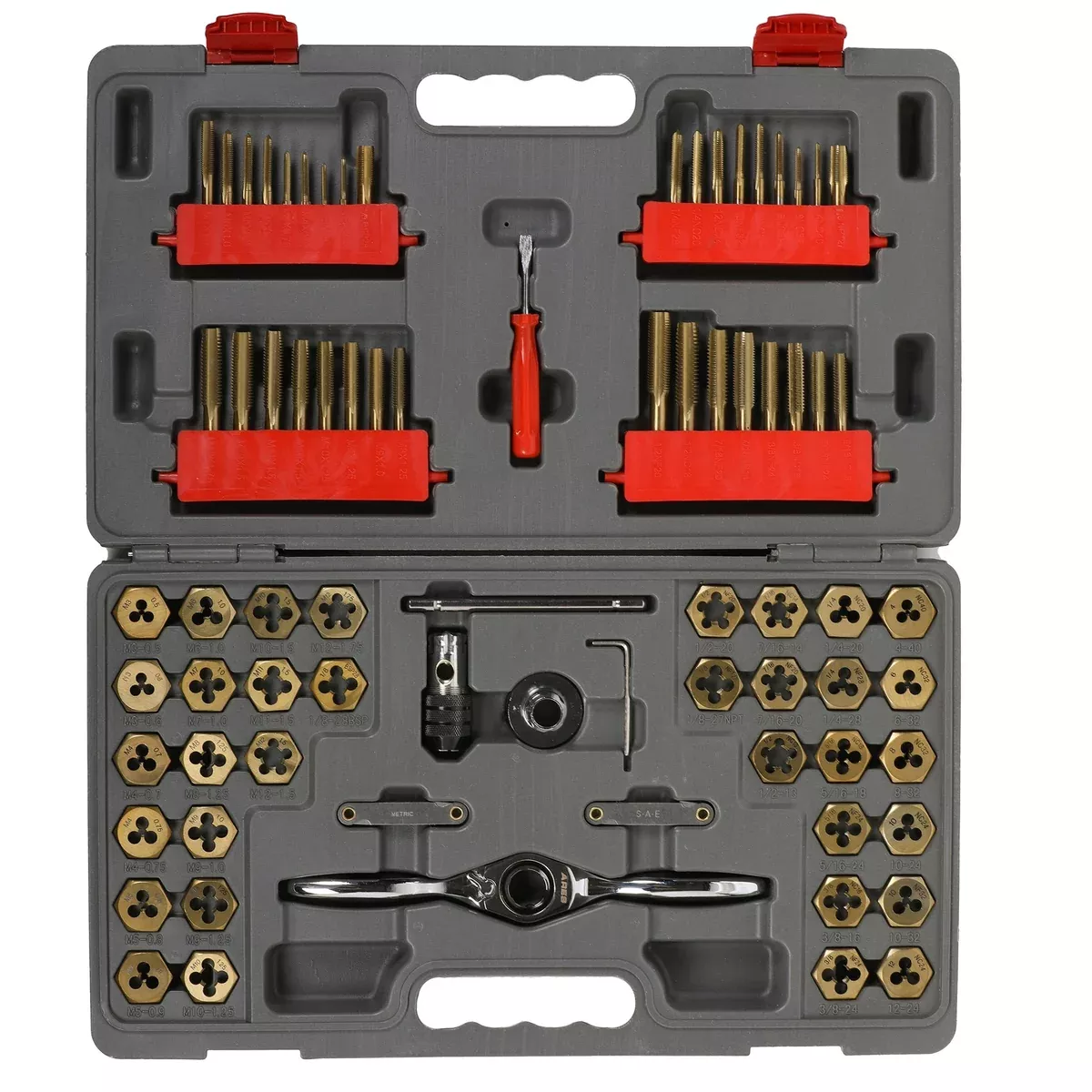 ARES 10079 - 76-Piece Master Ratcheting Tap and Die Set