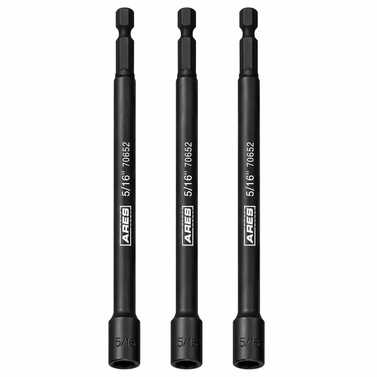 ARES 27009 - 3-Piece 5/16-Inch Magnetic Impact6-Inch Nut Driver Bit Set