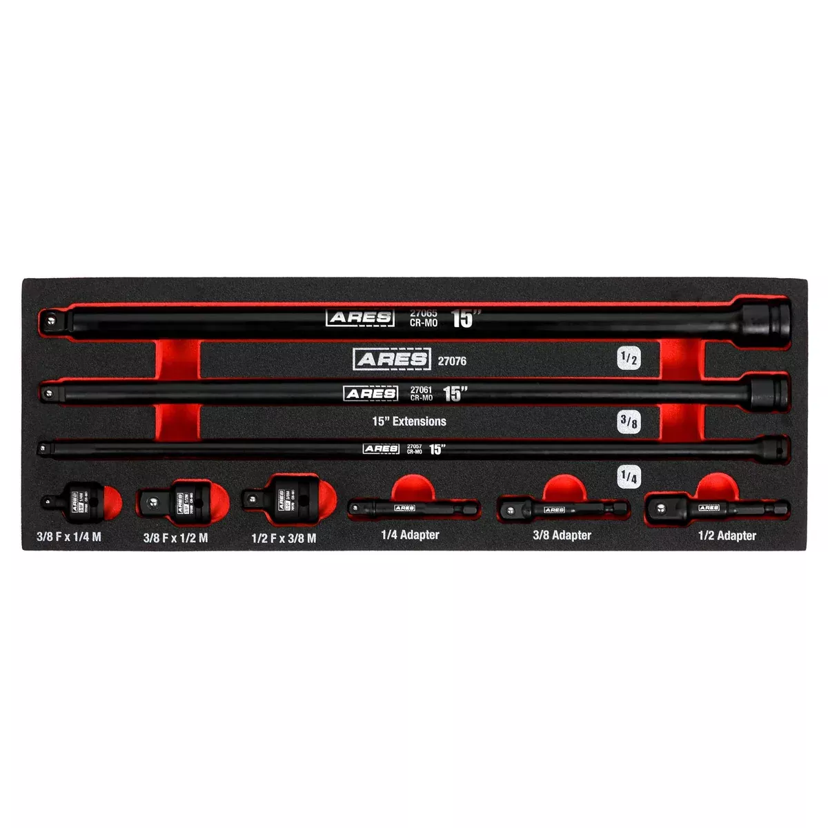 ARES 27076 - 9-Piece Multi-Drive Impact Socket Accessories Set
