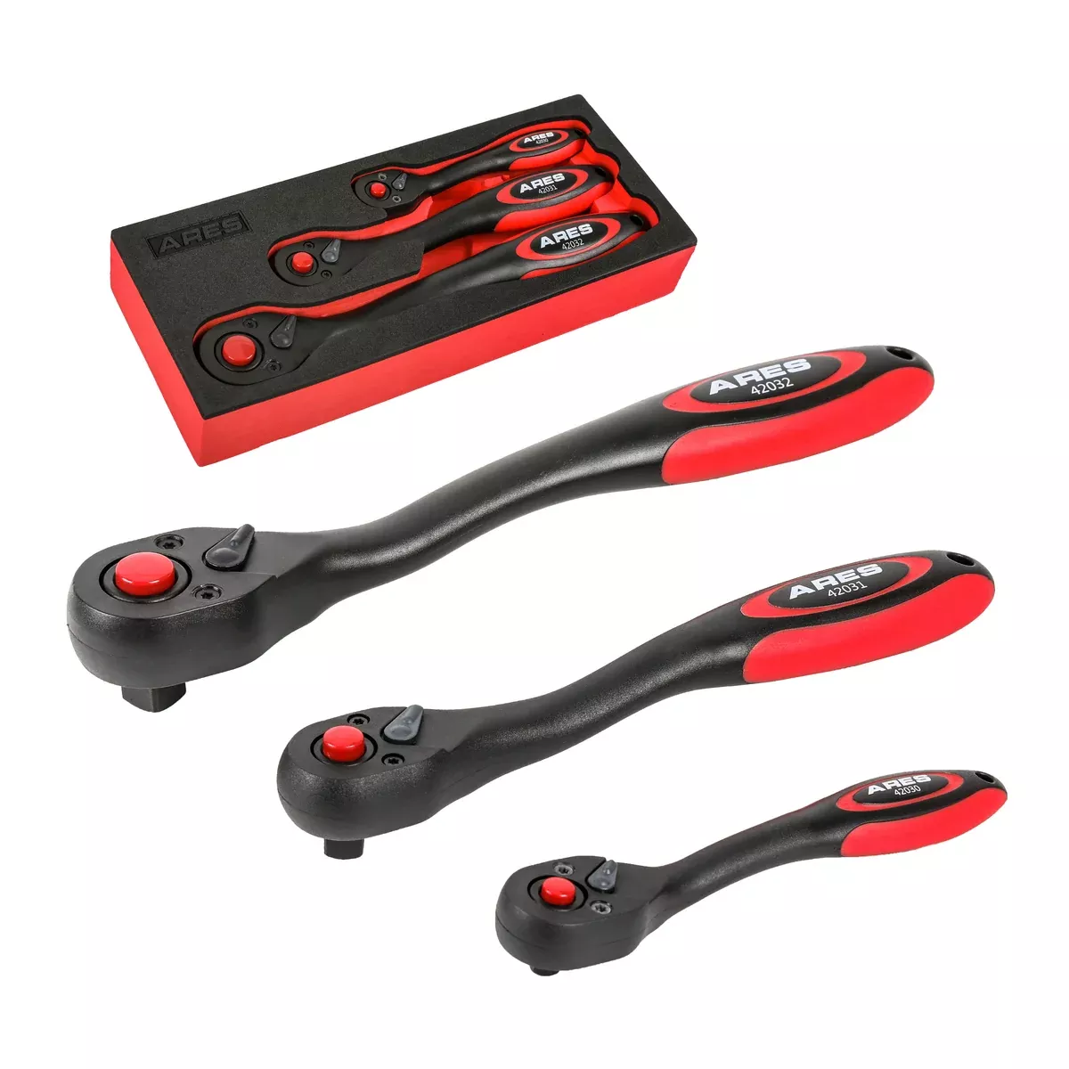 ARES 42033 - 3-Piece 72-Tooth Composite Ratchet Set
