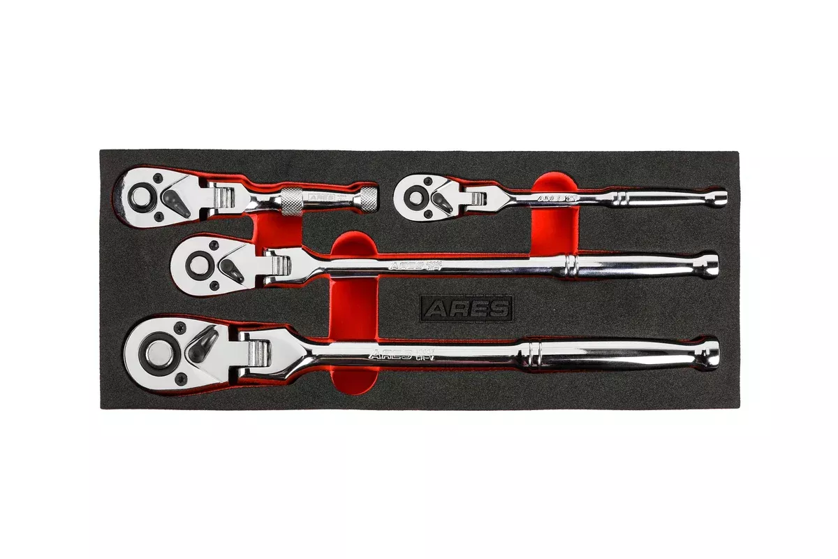 ARES 42040 - 4-Piece 72-Tooth Flex Head Ratchet Set