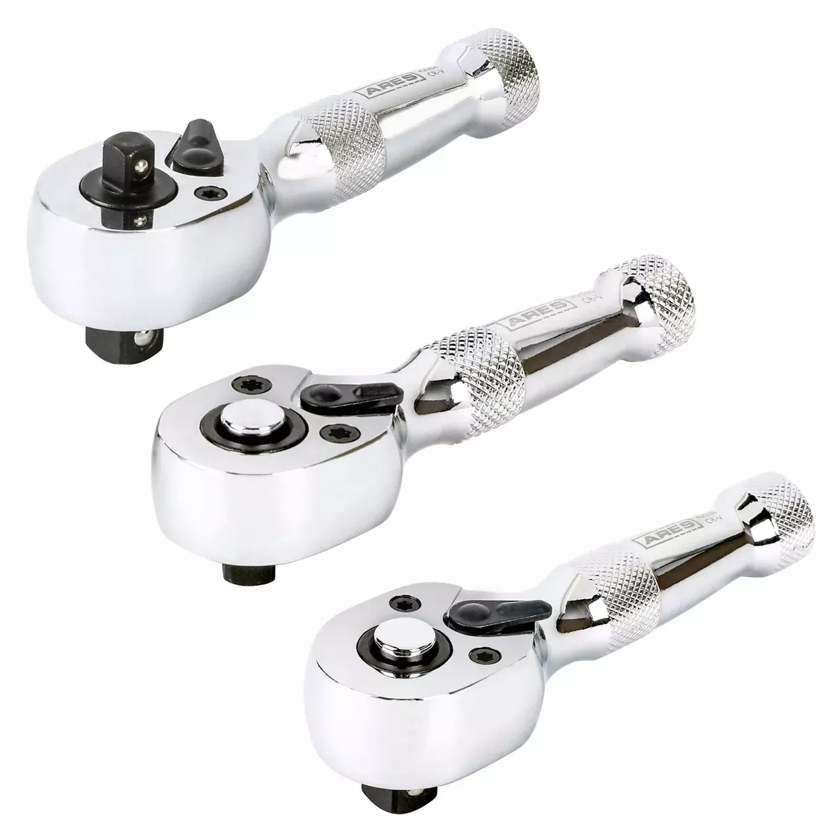 ARES 42142 - 3-Piece 72-Tooth Stubby Ratchet Set