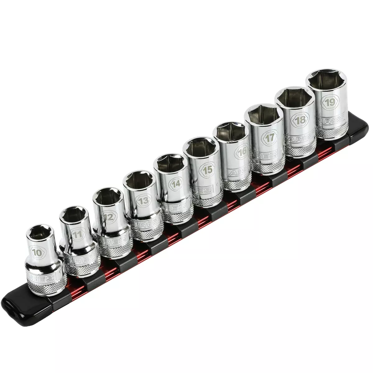 ARES 70342 - 1/2" Drive Red 9.84" Socket Rail