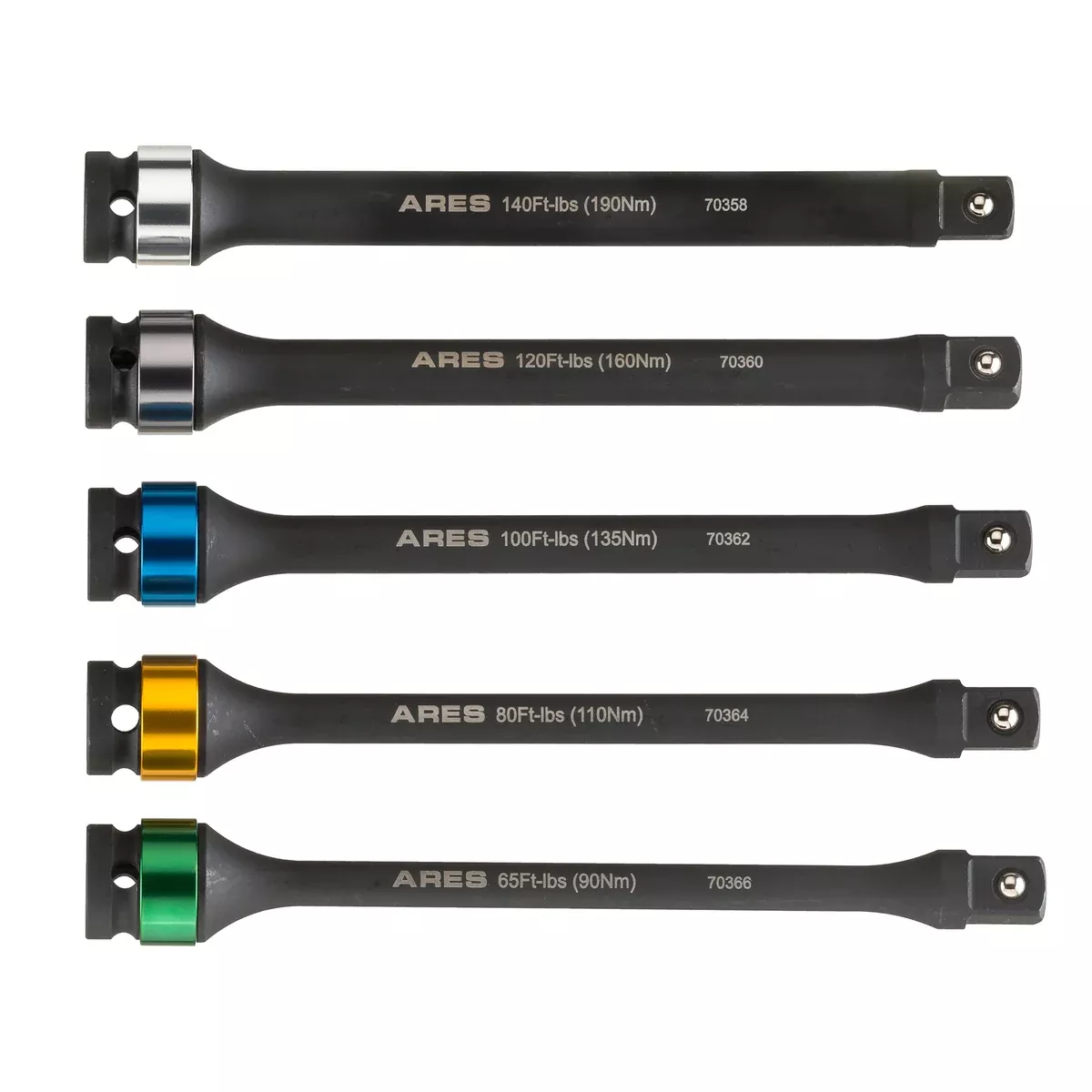 ARES 70367 - Torque Limiting Extension Bar Set