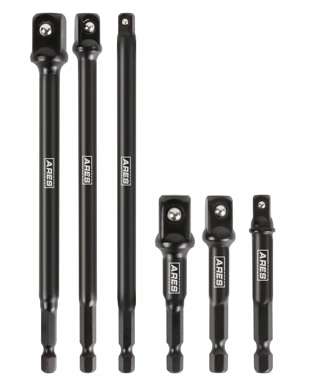 ARES 70382 - 6-Piece 3-Inch and 6-Inch Impact Grade Socket Adapter Set
