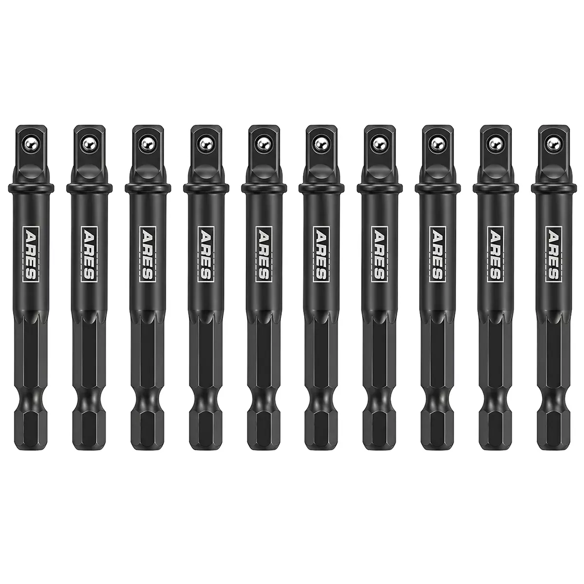 ARES 70384 - 10-Piece 1/4-Inch Drive 3-Inch Impact Grade Socket Adapter Set