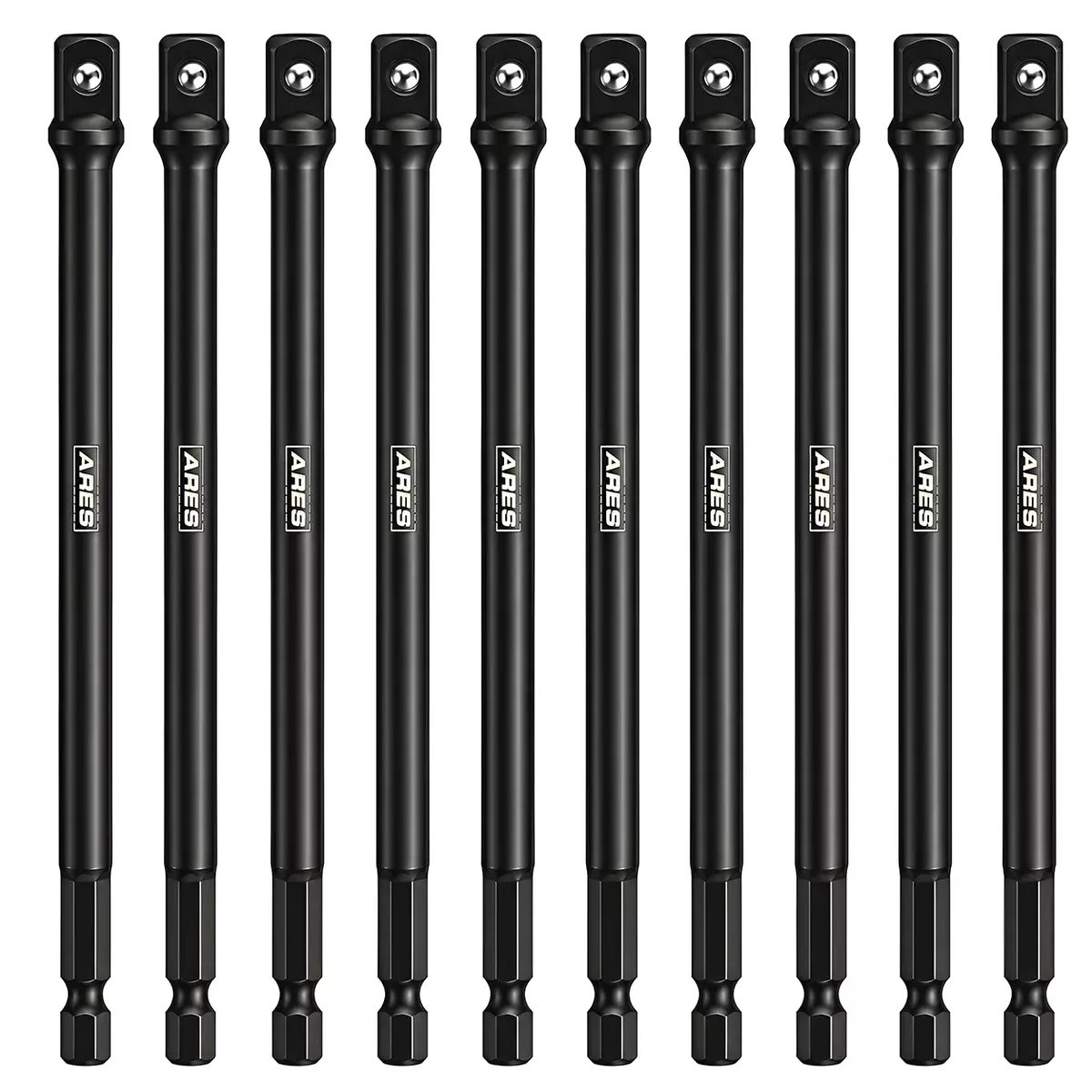 ARES 70388 - 10-Piece 3/8-Inch Drive 6-Inch Impact Grade Socket Adapter Set