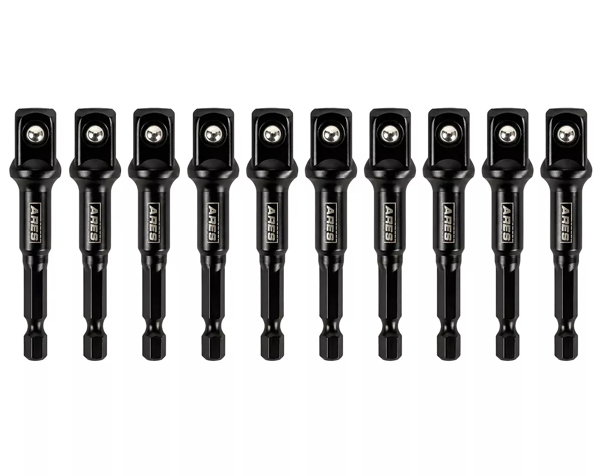 ARES 70390 - 10-Piece 1/2-Inch Drive 3-Inch Impact Grade Socket Adapter Set