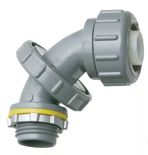 Arlington NMLT5090 1/2" Non-Metallic Liquidtight Zero to 90deg Connector, Gray