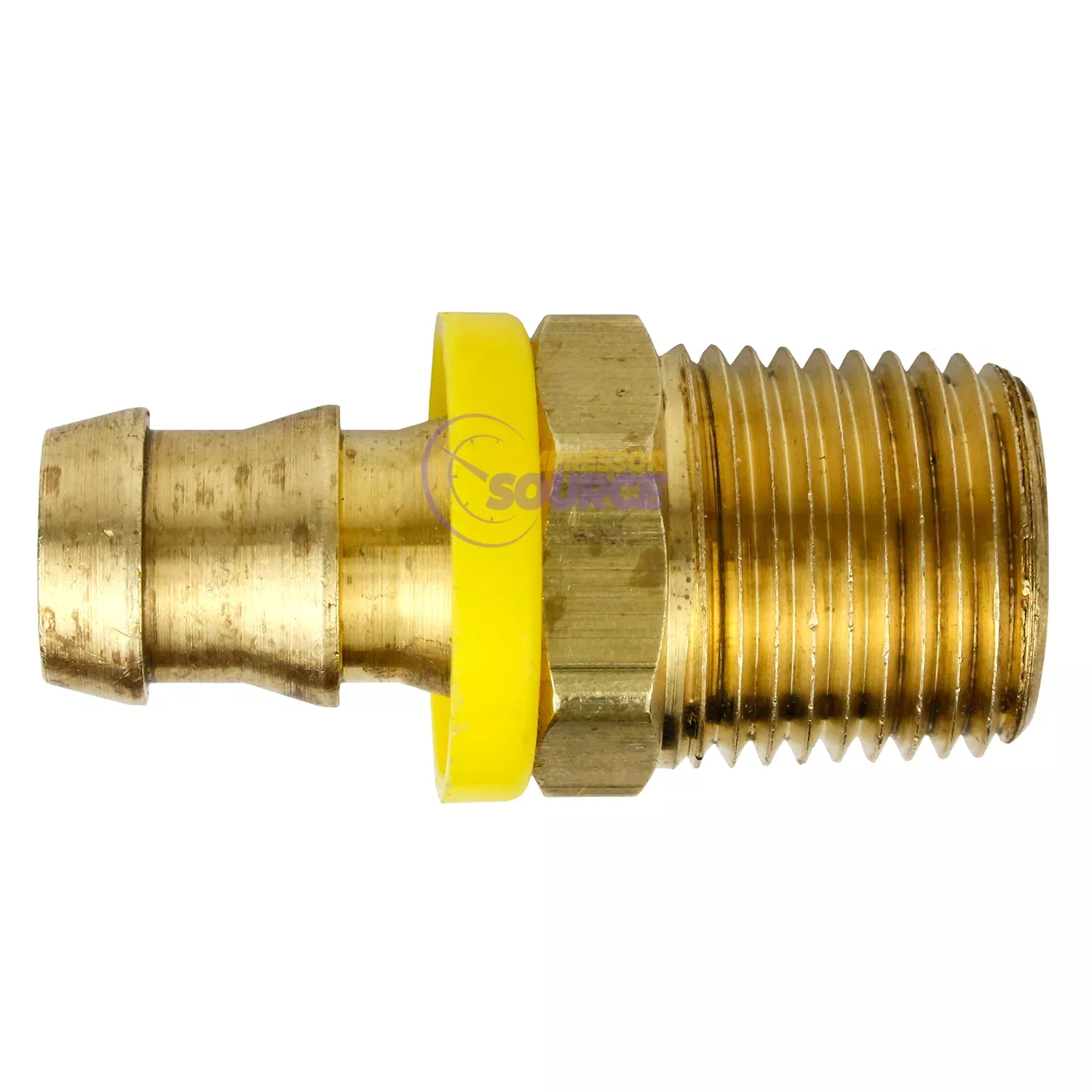 Brass Lock Push-On and Lock Fitting 1/2" Male End 1/2" ID Hose Milton