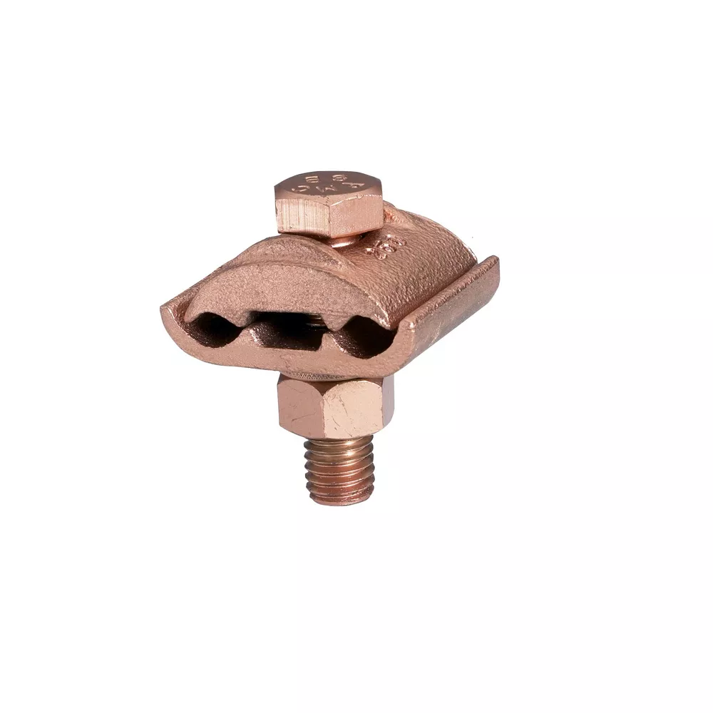 Burndy GC2626 Mechanical Grounding Connector, 2 Cables to 1/4" Thick Bar, 4 AWG (Sol)-2/0 AWG (Str)
