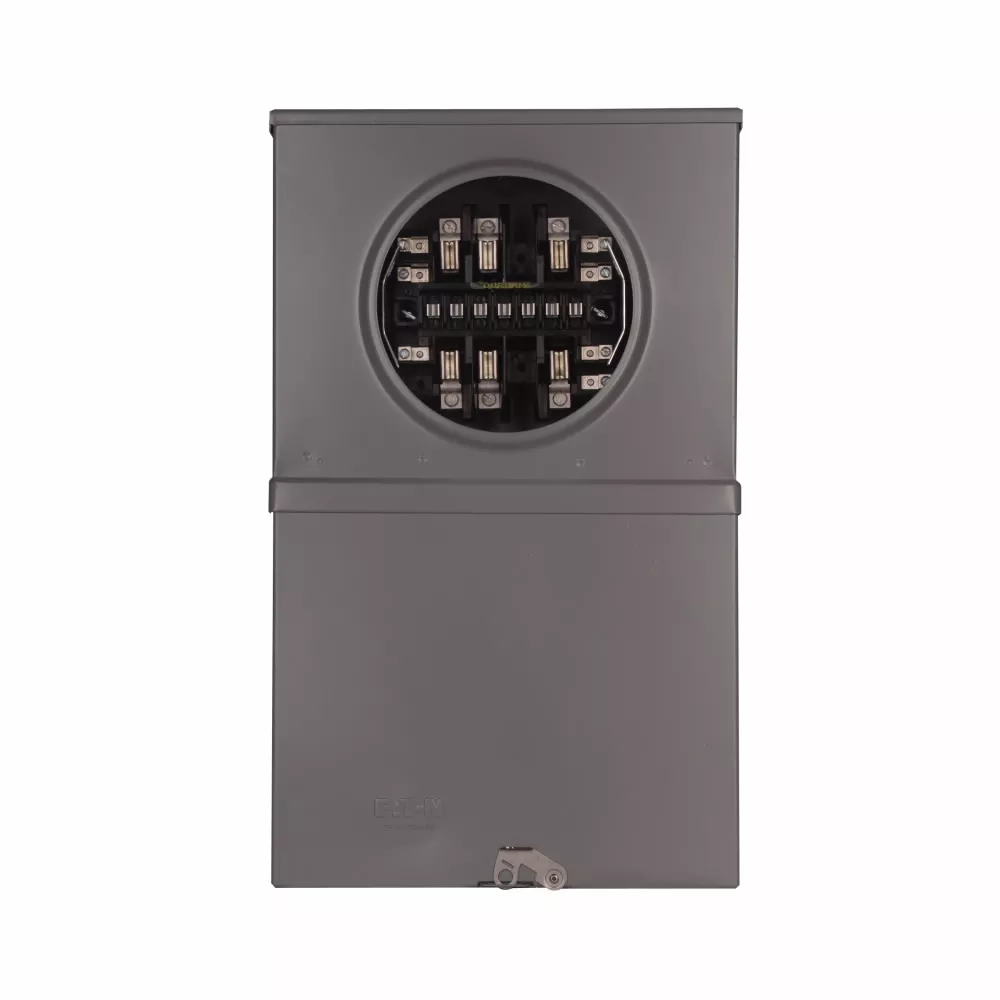 Cutler-Hammer USTS132CCH meter socket, Instrument rated socket, 20A, Over/under, 3-5/16 inch hub cover plate, 13-jaw, Factory wired test switch, 600 Vac, Provisions for test switch