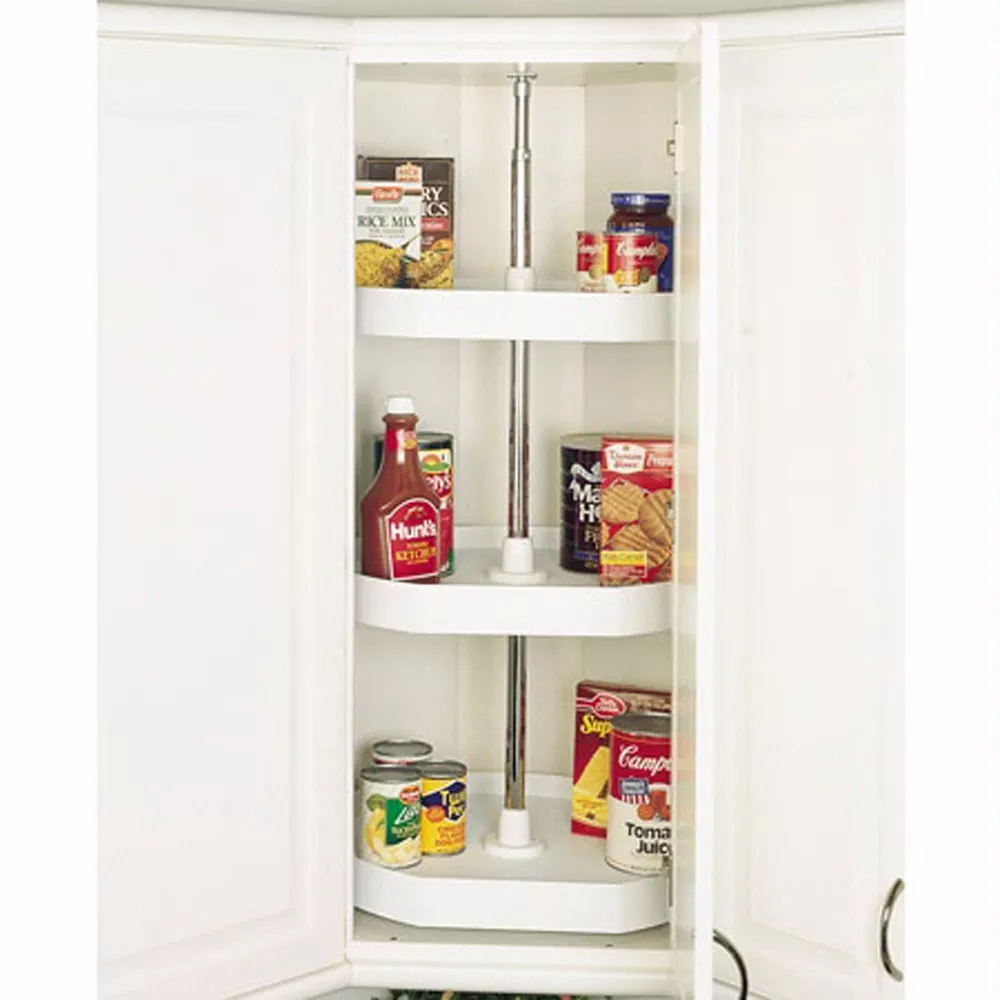 D-Shape 3 Shelf Corner Lazy Susans, Rev-a-Shelf 6273 Series-22" Diameter