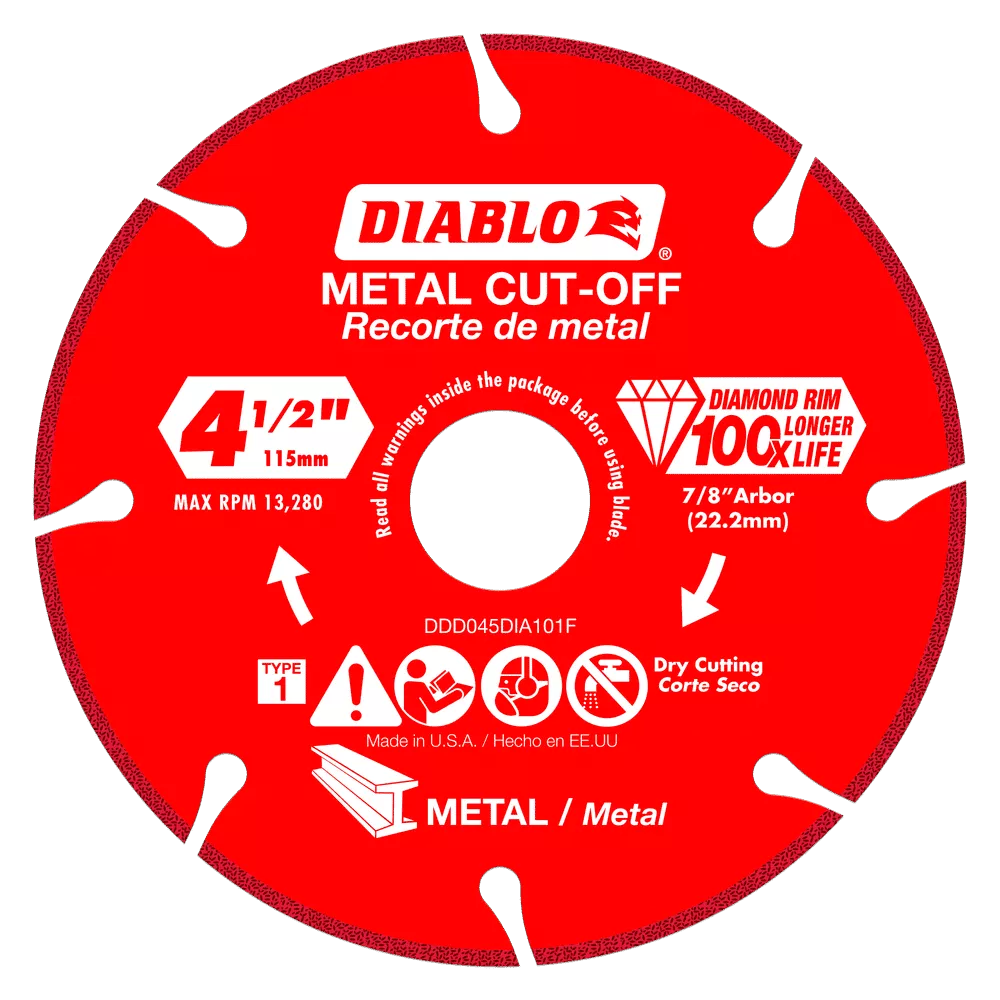 Diablo Tools DDD045DIA101F 4-1/2" Diamond Metal Cut-Off Disc