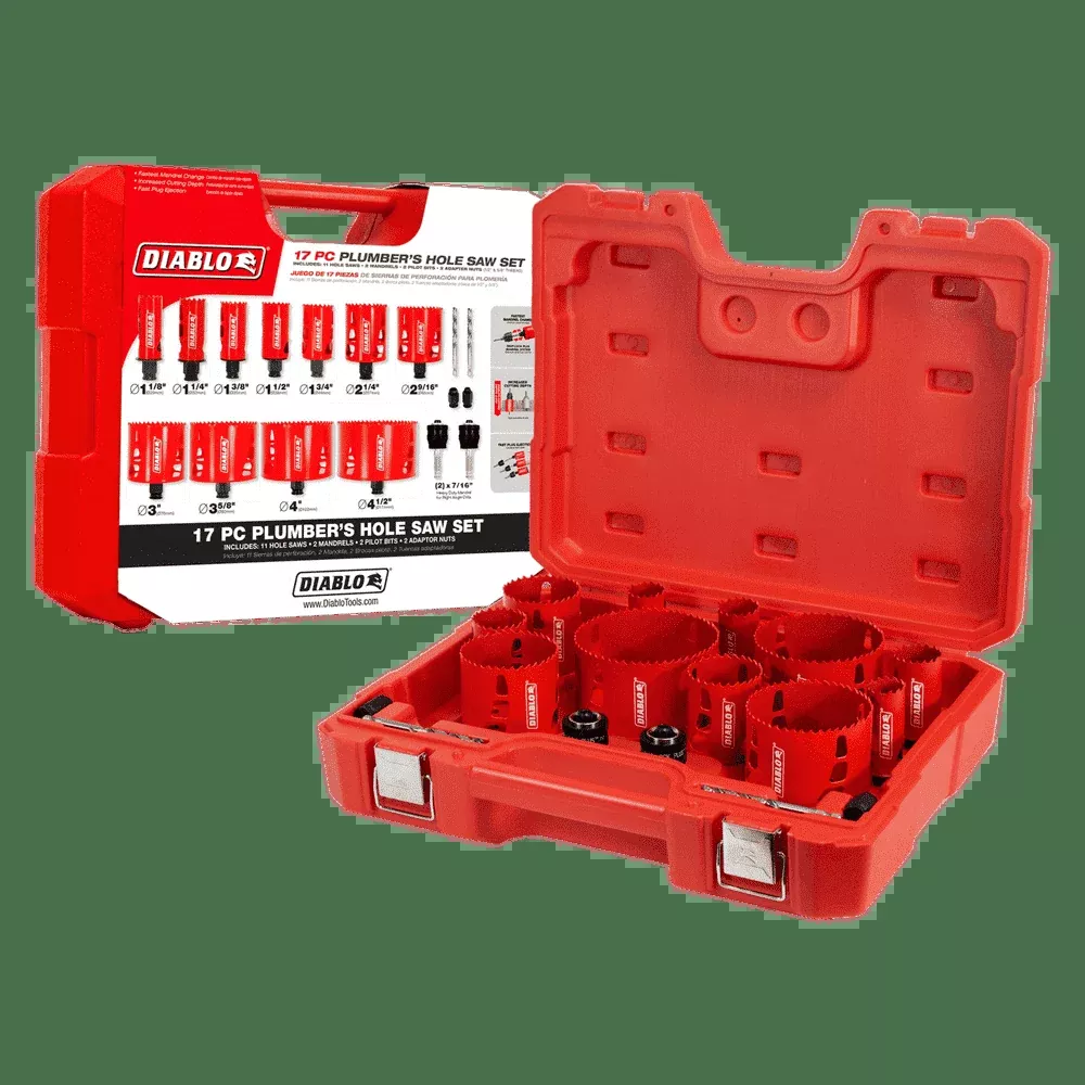 Diablo Tools DHS17SPL 17 pc Plumber's Bi‑Metal Hole Saw Set