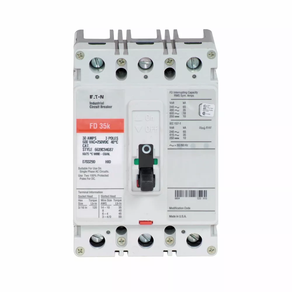 Eaton Electrical FD3150L Series C F Frame Molded Case Circuit Breaker