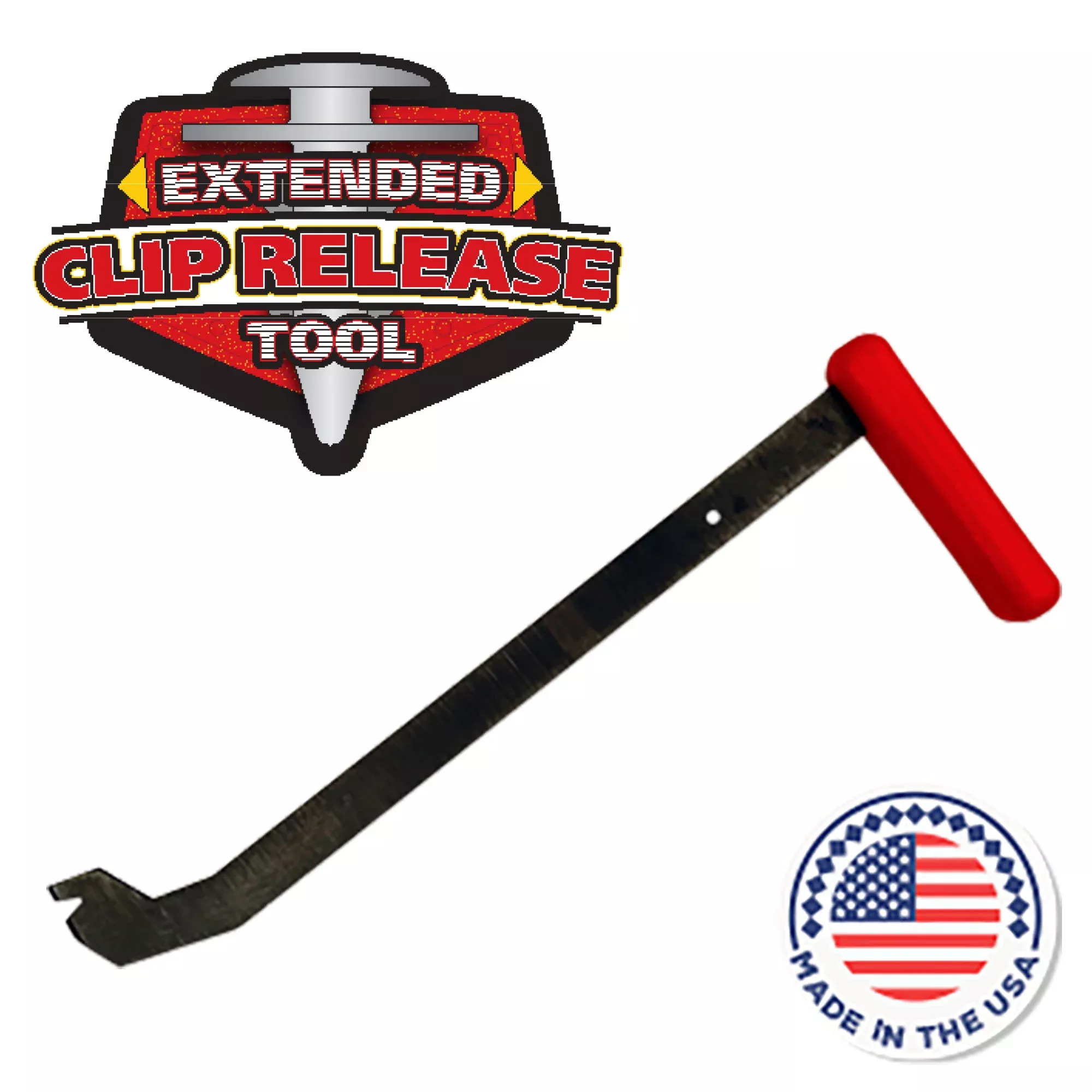 Efficiently remove fender flares, rocker moldings, and interior door panel clips with the Steck Mfg. Extended Clip Release Tool-18”.