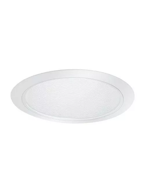 Elite B630W-WH 6" White Metal Stepped Baffle Trim