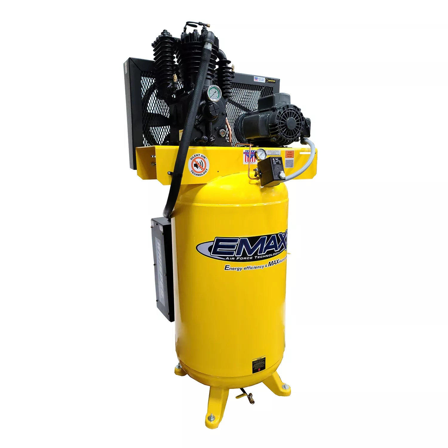 EMAX 5 HP 80 Gallon 19 CFM Air Compressor 1 Phase 2 Stage Silent Air E