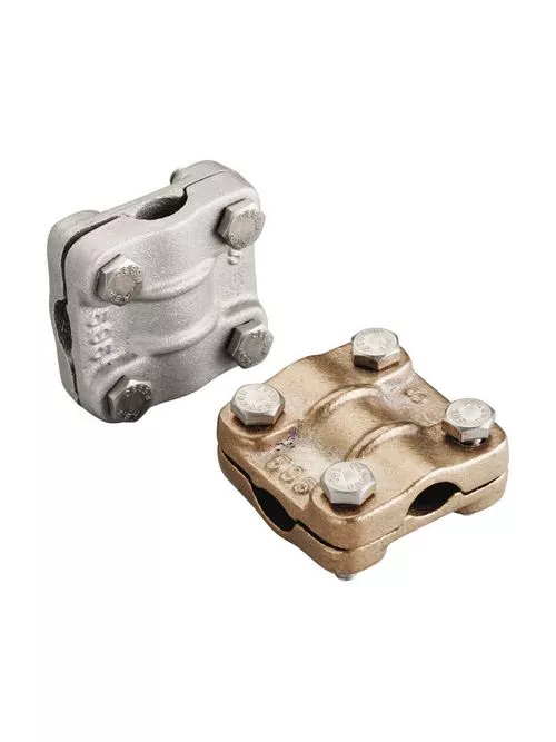 Erico LPC595 Cross-Run Cable Connector, Brass, Bare