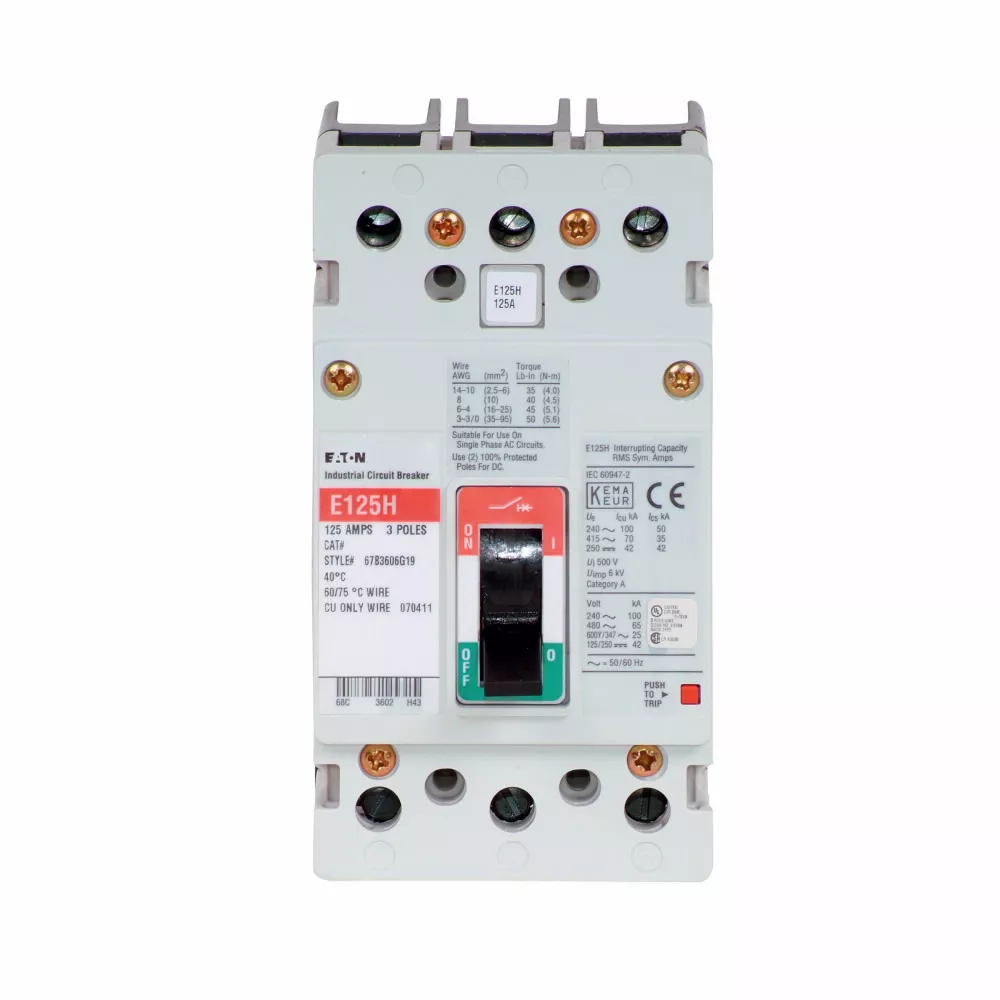 ETN EGH3125FFB EG 65KA 3 POLE 125 A