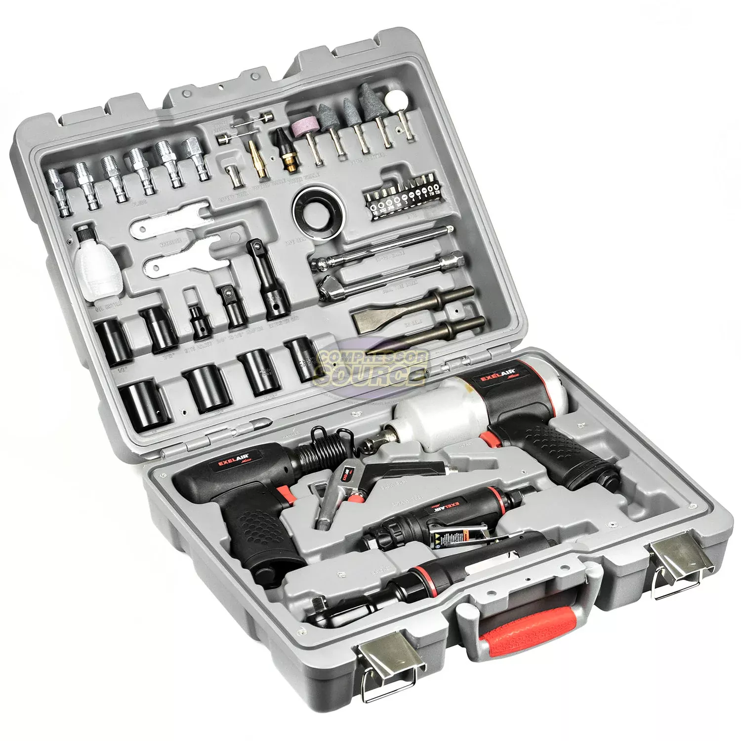 Exelair by Milton 50 Piece Composite Professional Air Tool Kit Case In