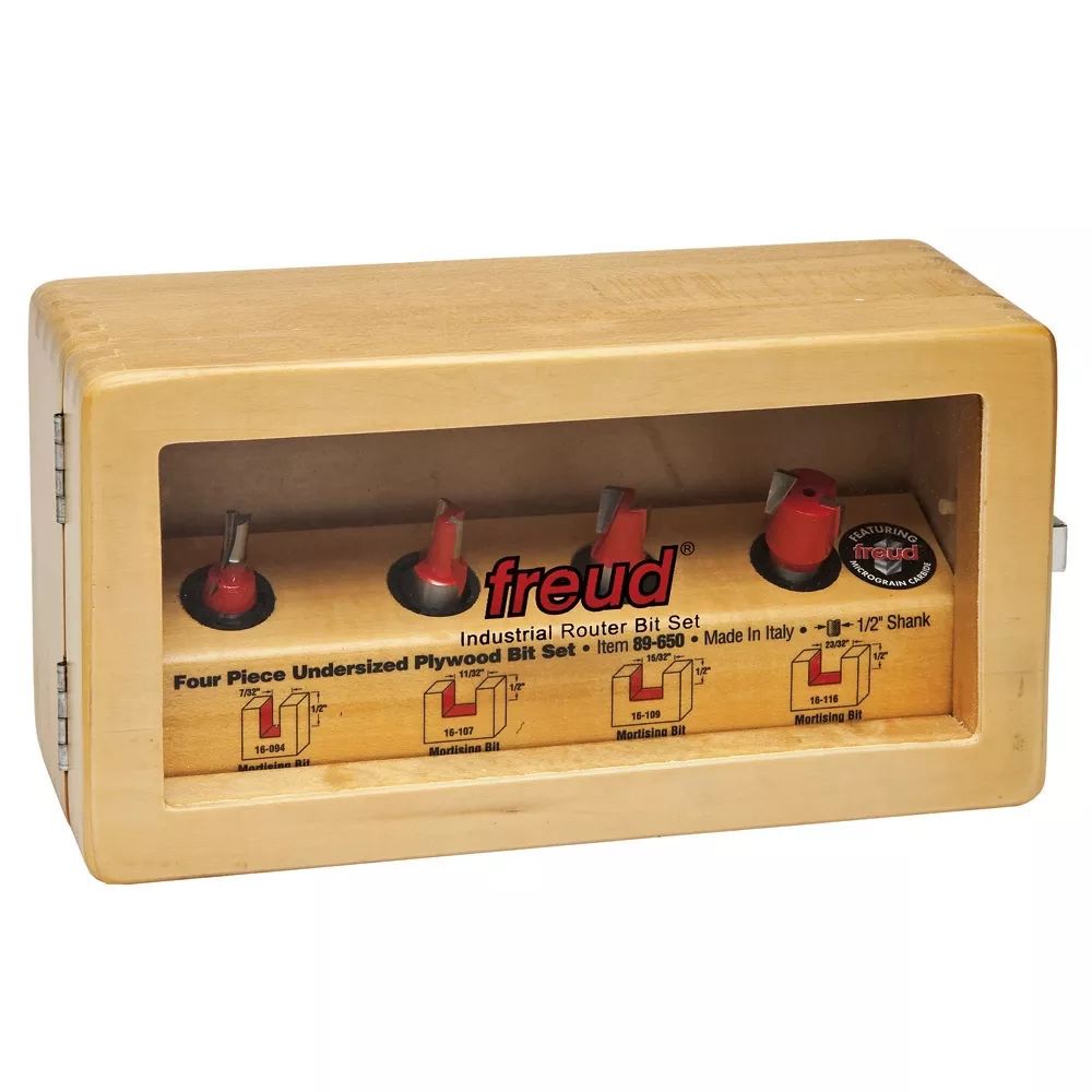 Freud 89-650 4-Pc. Undersized Plywood Router Bit Set - 1/2" Shank