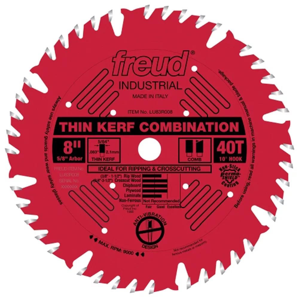 Freud LU83R Industrial Thin Kerf Heavy Duty Combination Saw Blades