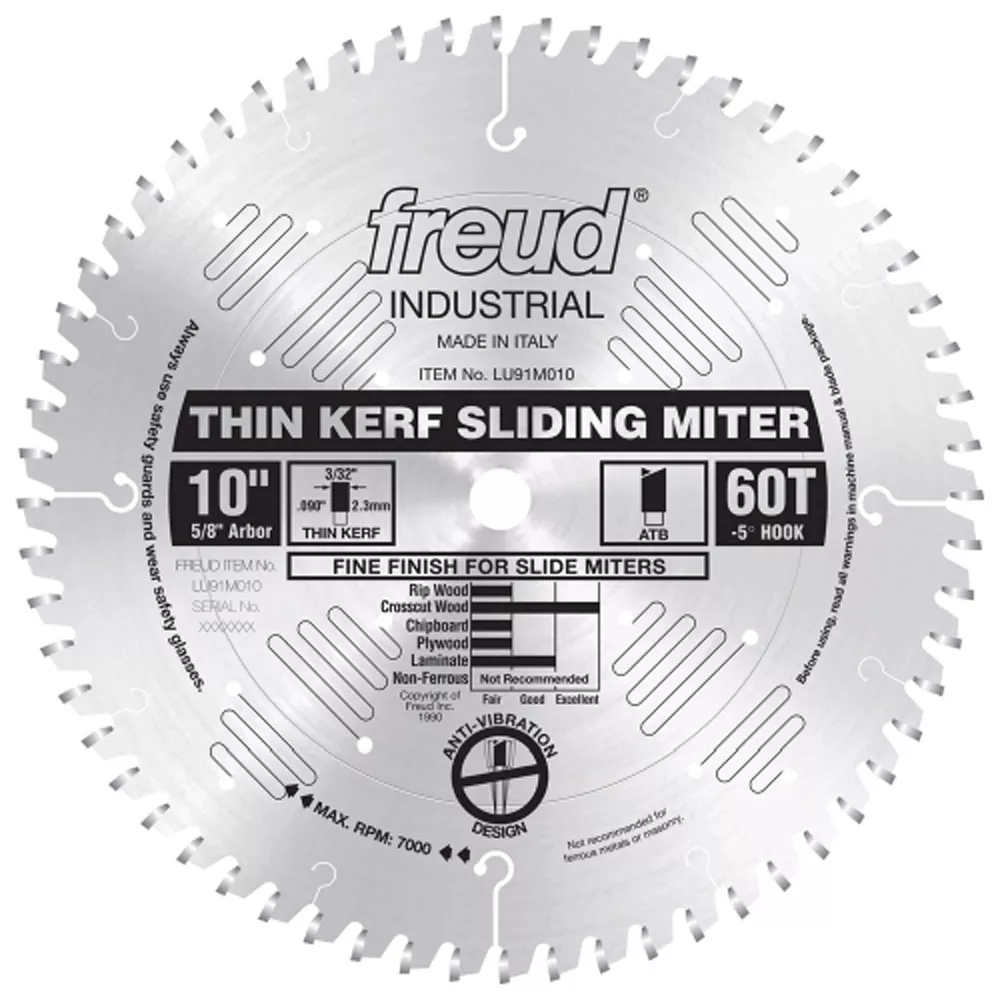 Freud LU91M Industrial Thin Kerf Sliding Compound Miter Saw Blades