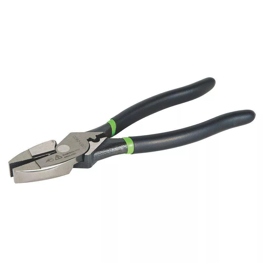 Greenlee 0151-09CD 9" High-Leverage Side-Cutting Pliers, Dipped - Crimping